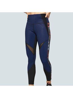 Athleta Womens Leggings Size Small Blue Black Printed High Rise Crop Athletic